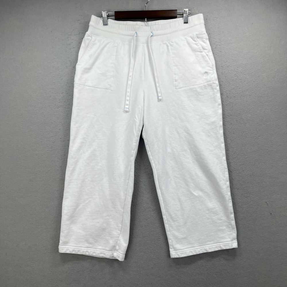 Tommy Bahama Sweatpants Womens Large* White Crop Lounge Beach Coastal Sweats